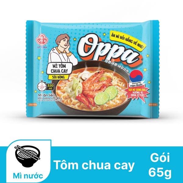 Mì Oppa tôm chua cay Ottogi gói 65g