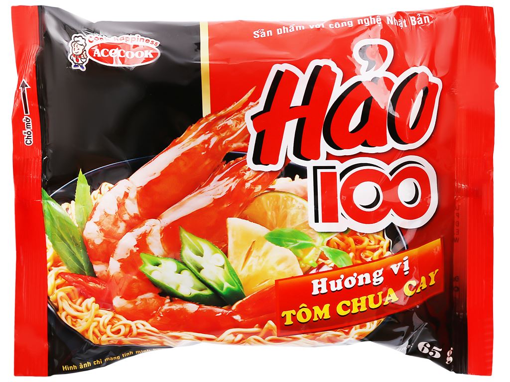 Mì Hảo 100 tôm chua cay gói 65g 1