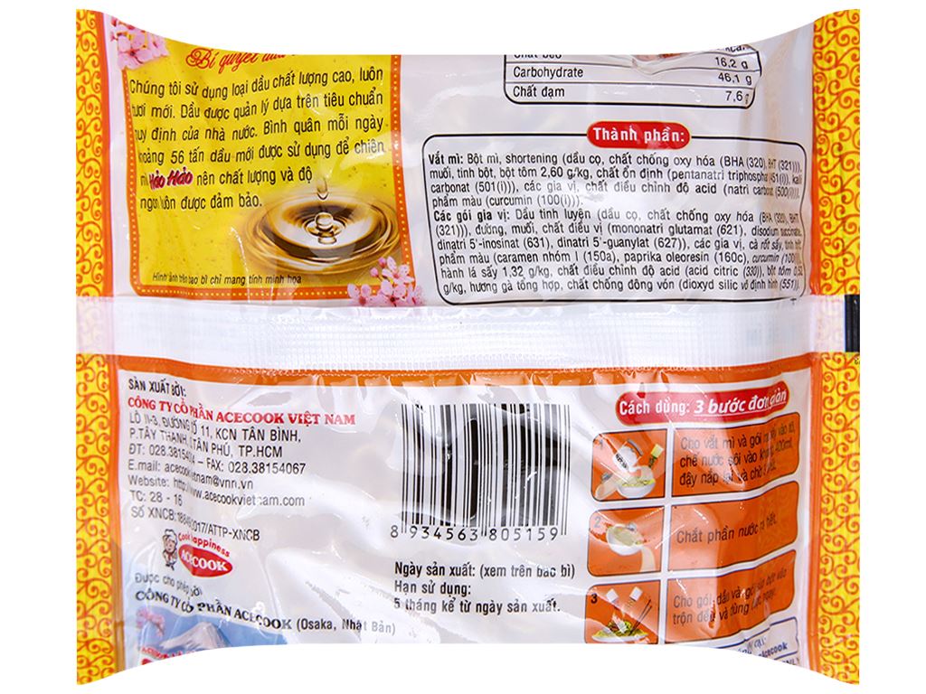 Mì xào Hảo Hảo tôm hành gói 75g 3