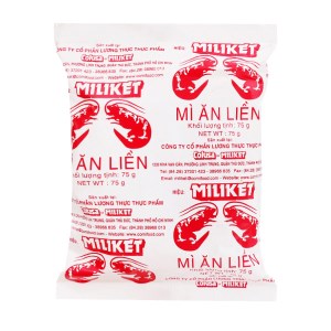 Mì Miliket Hai Tôm giấy trắng gói 75g