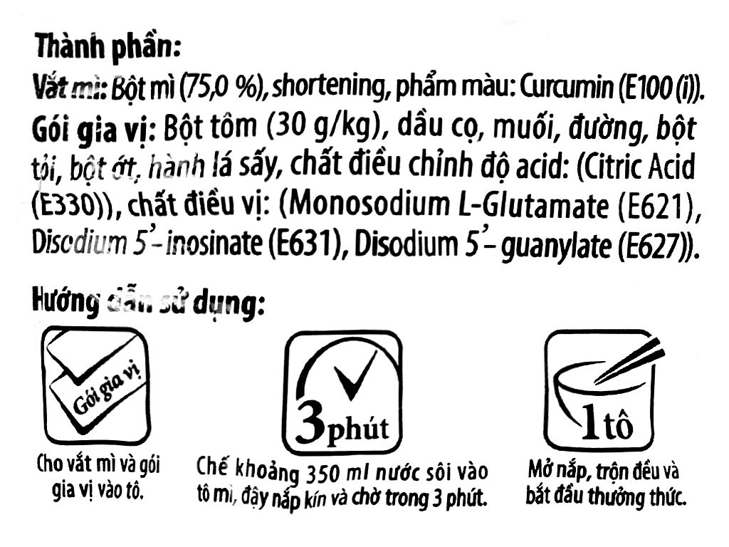 Mì 3 Miền tôm chua cay gói 65g 7