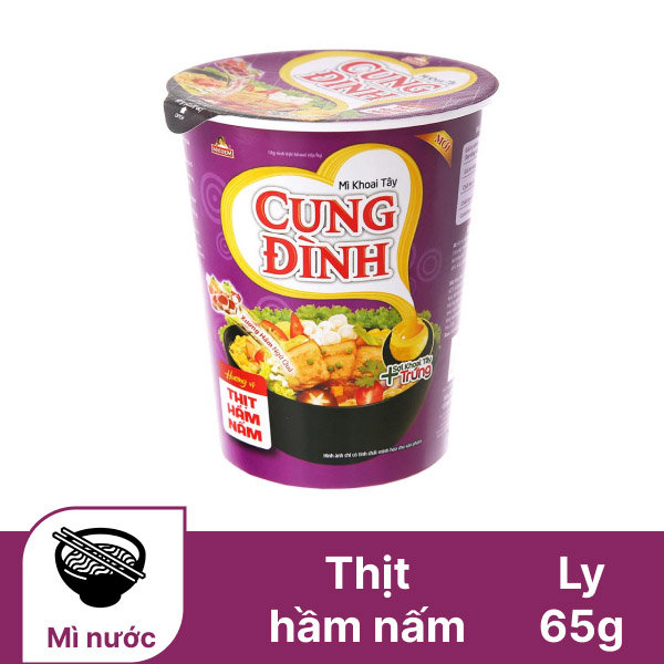 Mì khoai tây Cung Đình thịt hầm nấm ly 65g