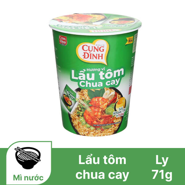 Mì khoai tây Cung Đình lẩu tôm chua cay ly 71g