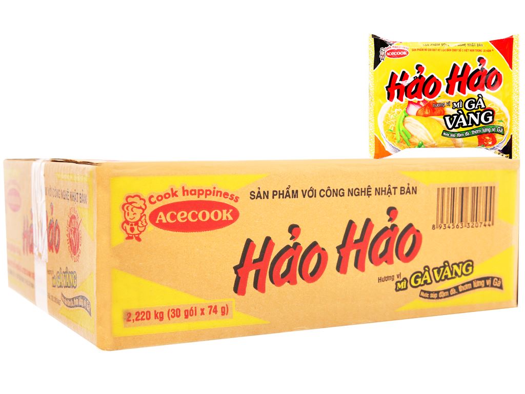Thùng 30 gói mì Hảo Hảo gà vàng 74g 1