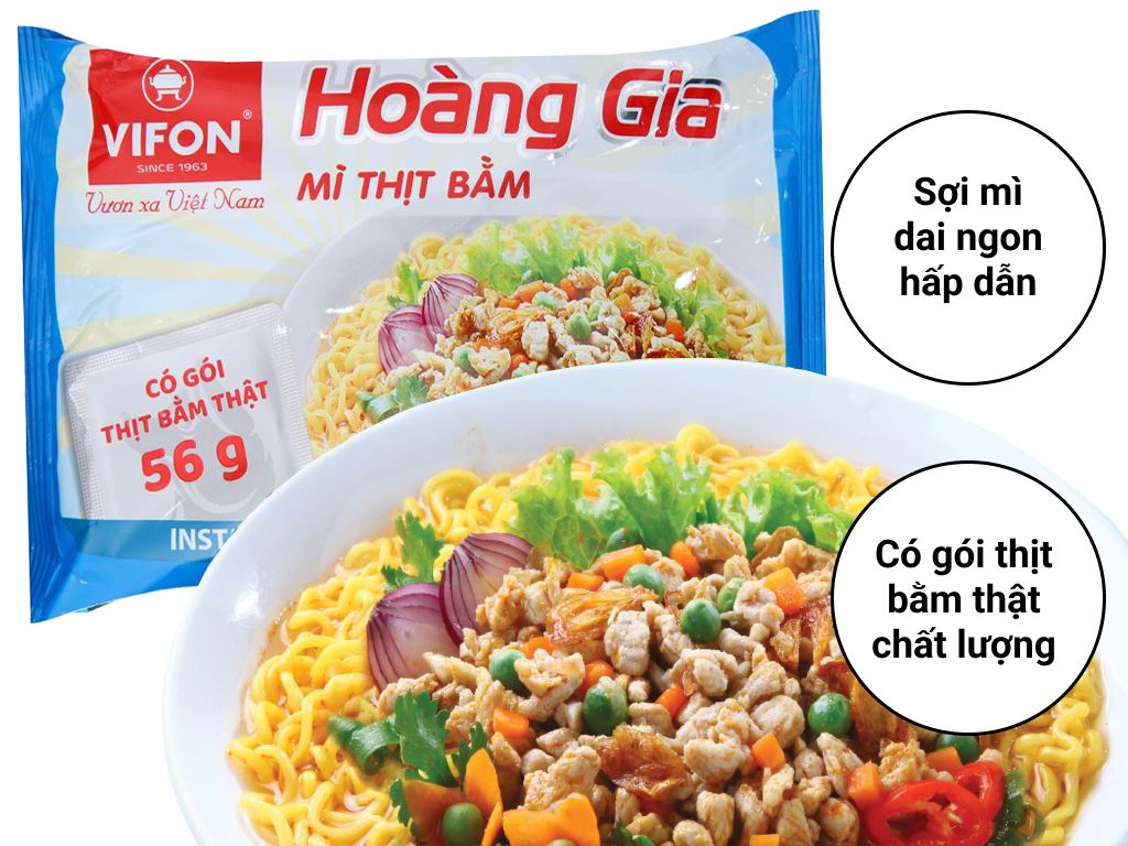 Mì thịt bằm Vifon Hoàng Gia gói 120g (có gói thịt bằm thật) 2
