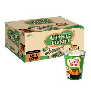 Thùng 24 ly mì khoai tây Cung Đình lẩu tôm chua cay 65g