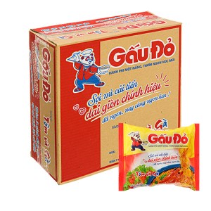 Thùng 30 gói mì Gấu Đỏ tôm và gà 63g
