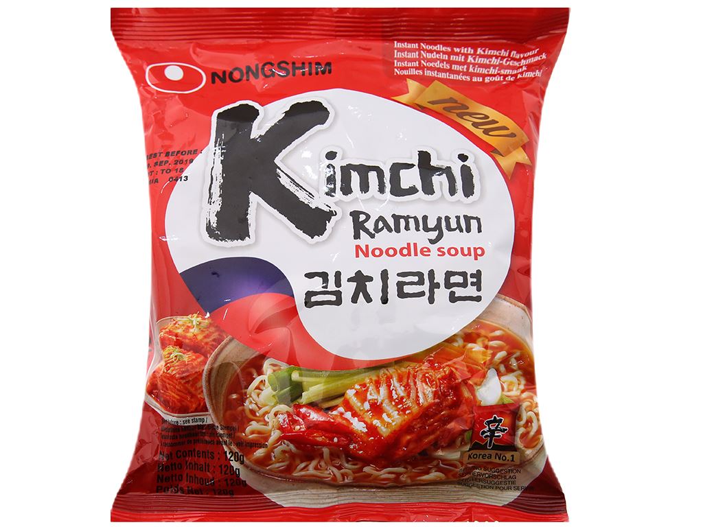 Mì Nongshim kimchi ramyun gói 120g 1