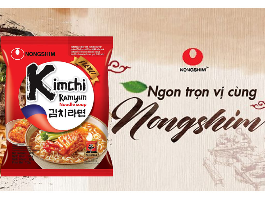 Mì Nongshim kimchi ramyun gói 120g 2
