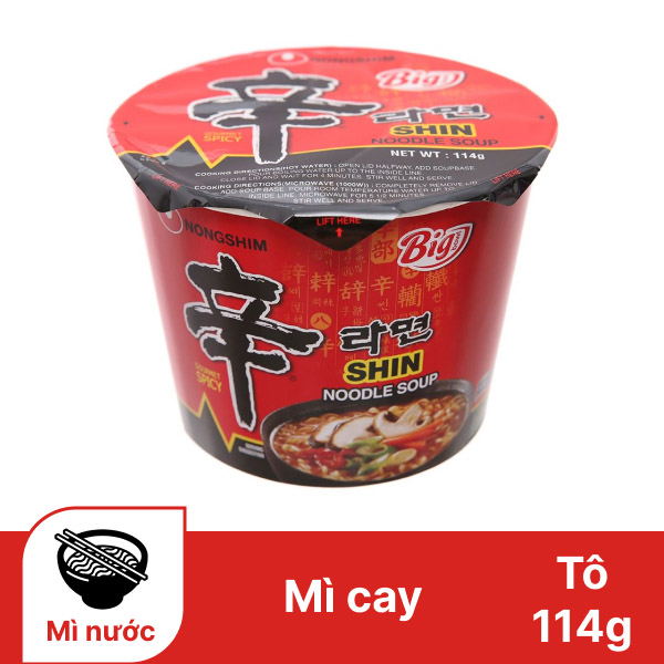 Mì cay Nongshim Shin Noodles tô 114g
