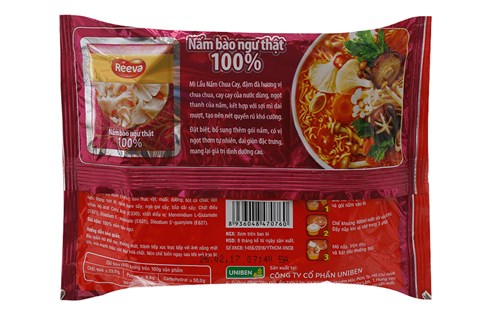Mì Reeva 3 Miền lẩu nấm chua cay gói 85g
