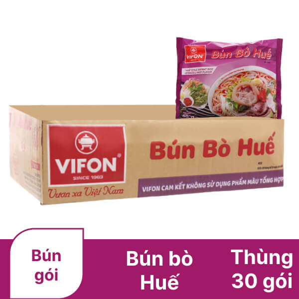 Thùng 30 gói bún bò Huế Vifon 65g