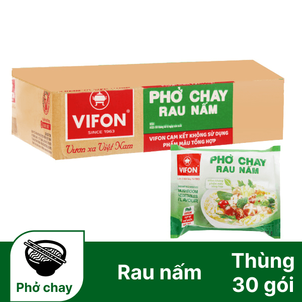Thùng 30 gói phở chay rau nấm Vifon 65g