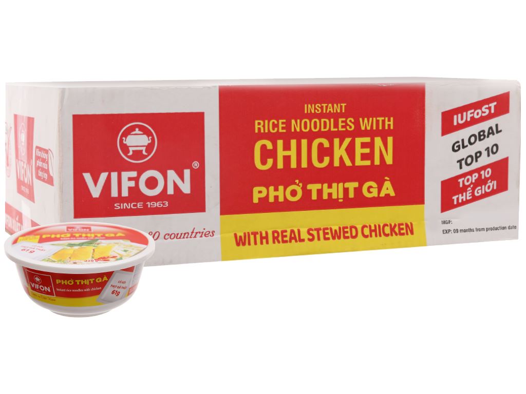 Thùng 12 tô phở thịt gà Vifon 120g 2