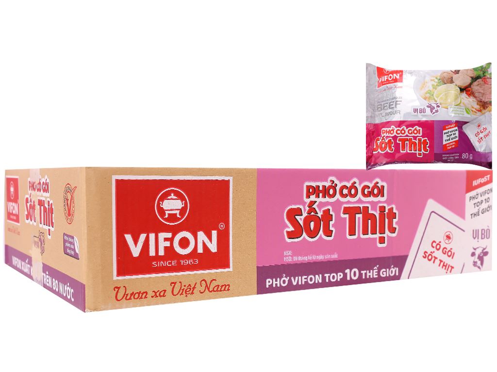 Thùng 30 gói phở vị bò Vifon 80g giá tốt tại Bách hoá XANH