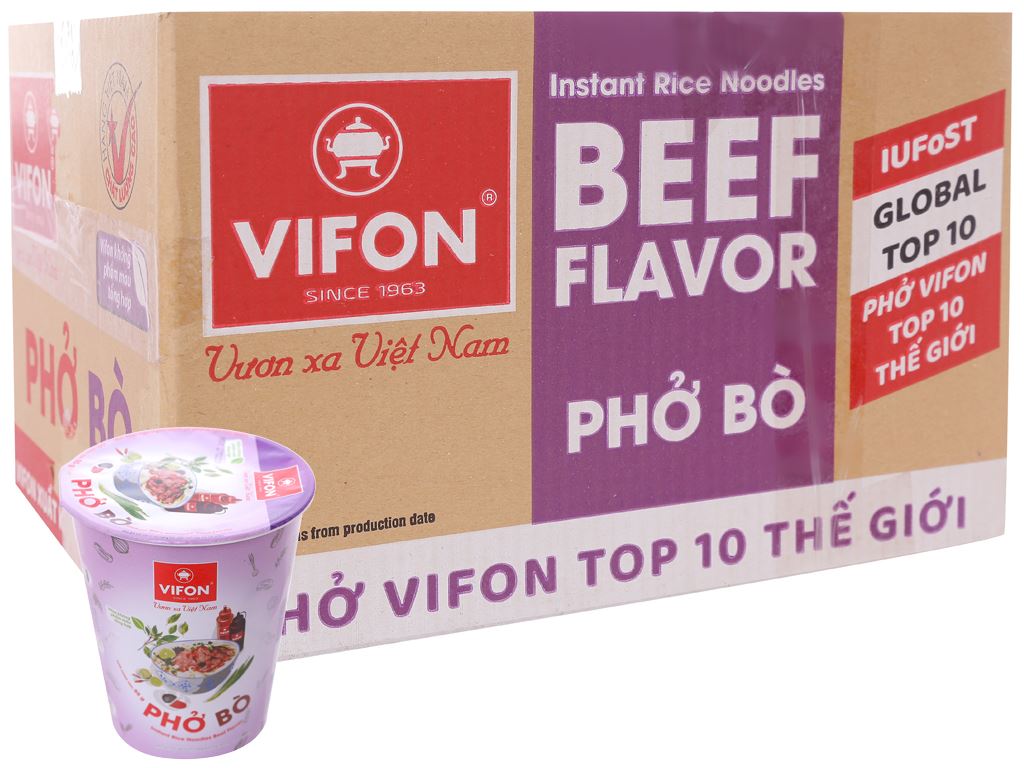 Thùng 24 ly phở vị bò Vifon 55g giá tốt tại Bách hoá XANH