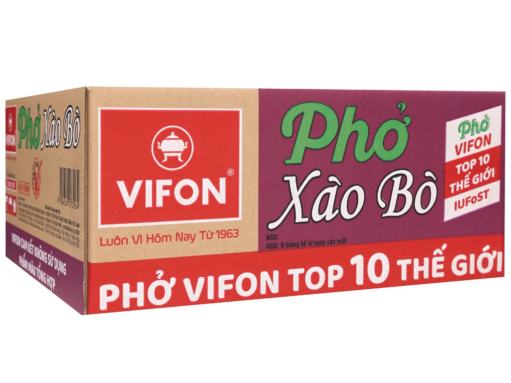 Thùng 18 khay phở xào bò Vifon 80g giá tốt tại Bách hoá XANH