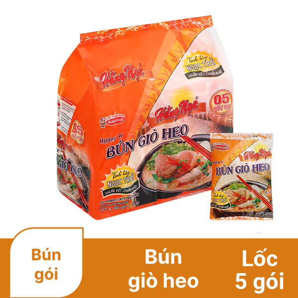 Lốc 5 gói bún giò heo Hằng Nga 75g