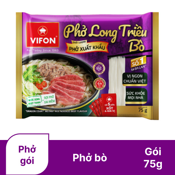Phở ăn liền Long Triều Vifon vị bò 75g