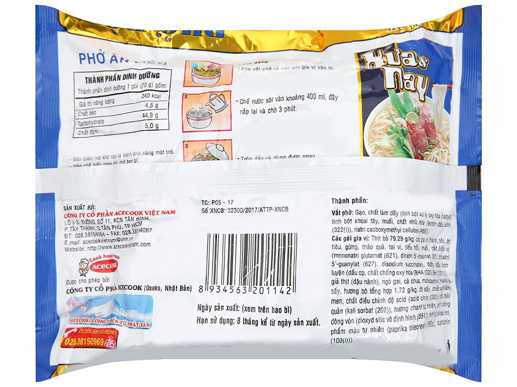 Phở bò Xưa và Nay gói 70g 3