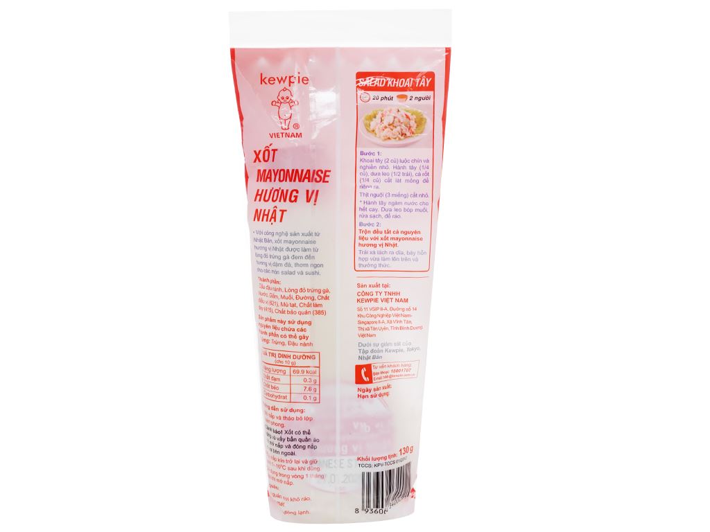 Xốt mayonnaise Kewpie hương vị Nhật chai 130g 3
