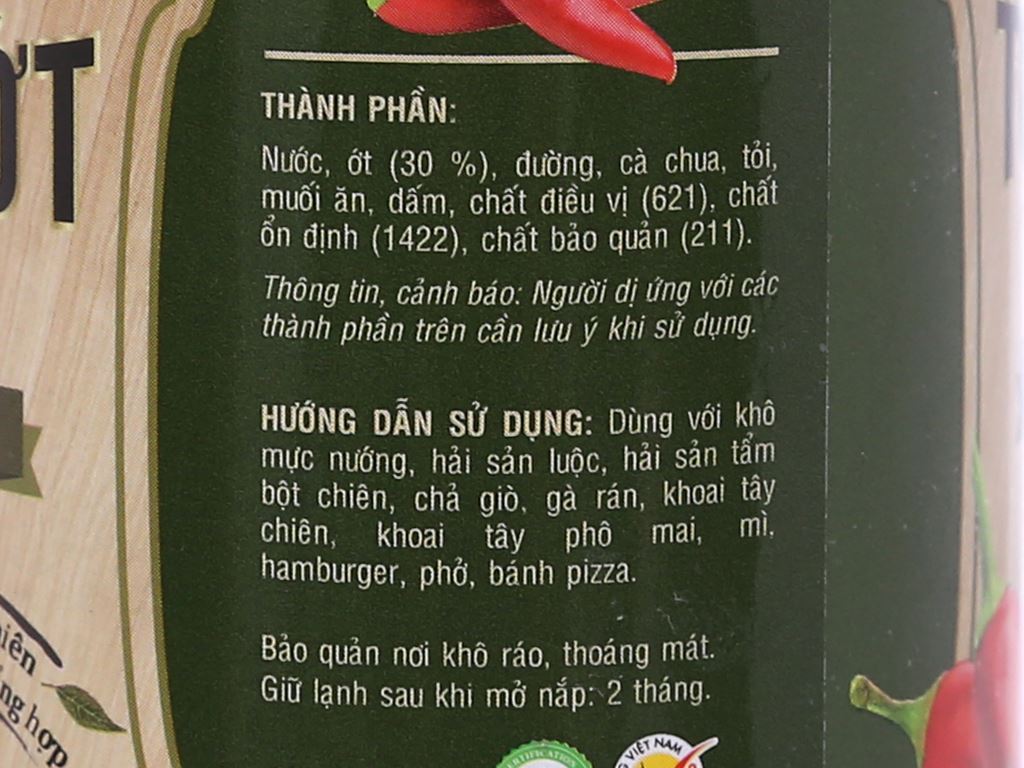 Tương ớt tự nhiên Cholimex chai 300g 4