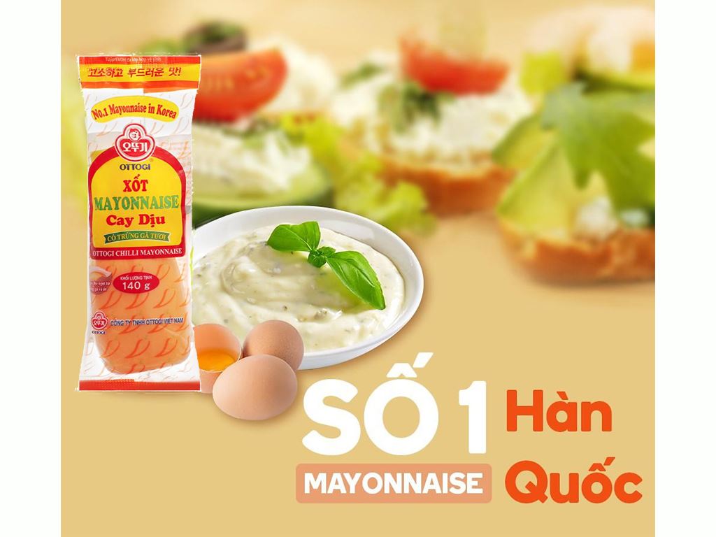 Xốt mayonnaise Ottogi cay dịu chai 140g 2