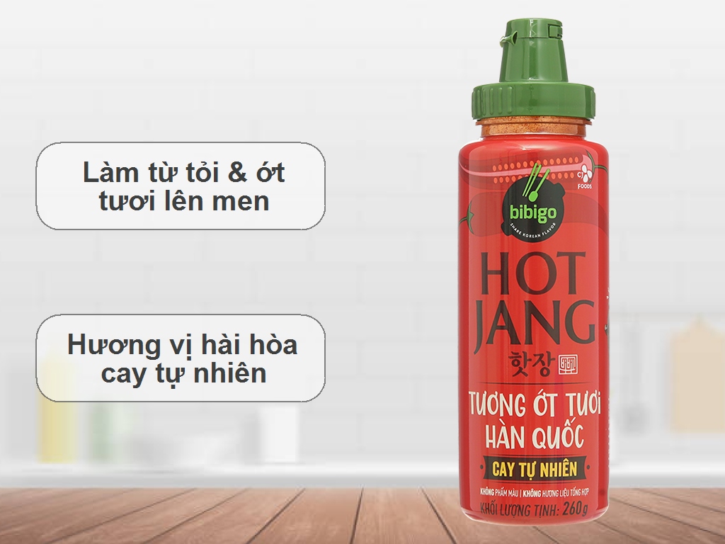 Tương ớt tươi Hàn Quốc Bibigo cay tự nhiên Hot Jang chai 260g 1