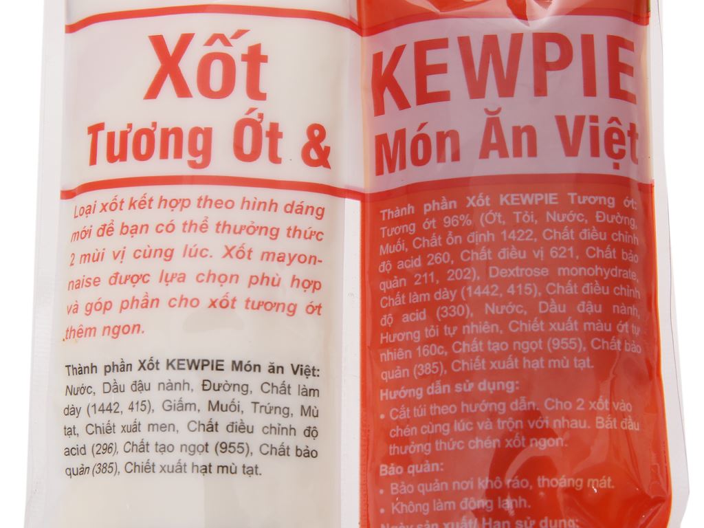 Xốt và tương ớt Kewpie gói 100g 4