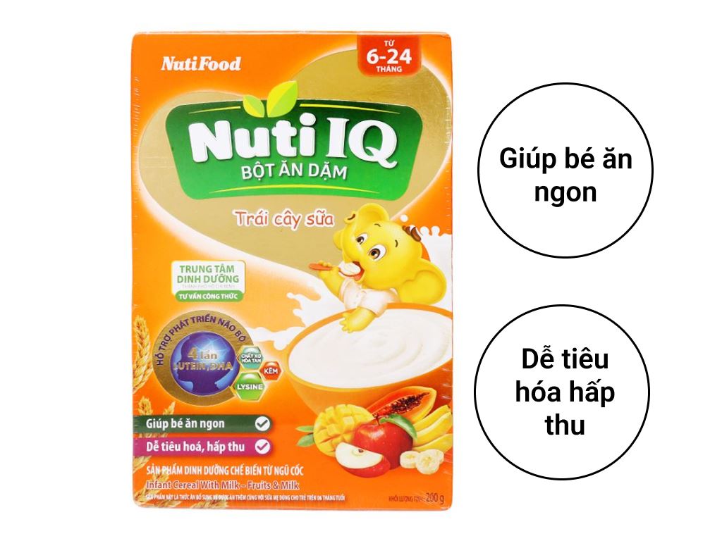 Bột ăn dặm NutiFood Nuti IQ trái cây sữa hộp 200g (6 - 24 tháng) 2