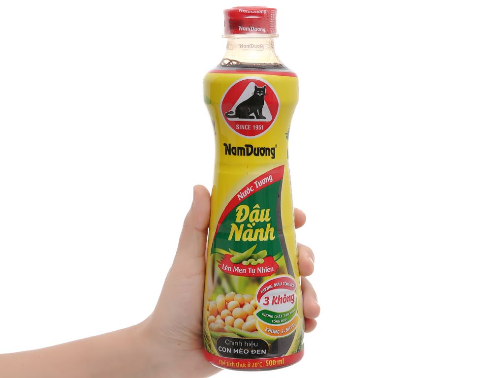 Nước tương đậu nành Nam Dương chính hiệu Con Mèo Đen chai 500ml 7