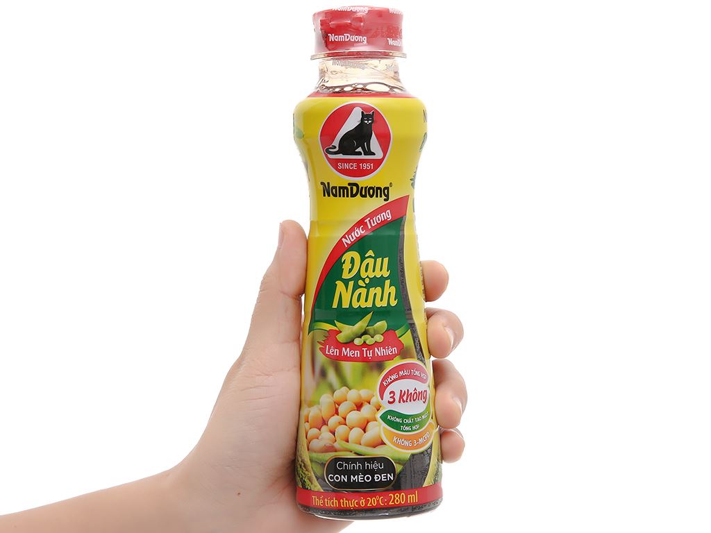 Nước tương đậu nành Nam Dương chính hiệu Con Mèo Đen chai 280ml 6