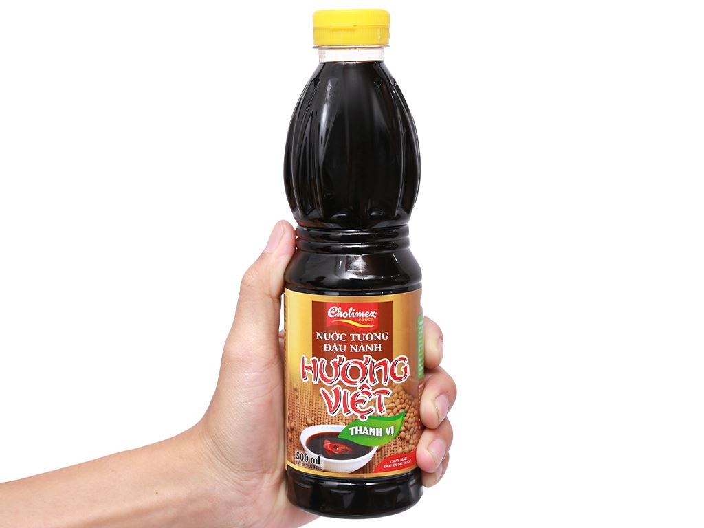 Nước tương đậu nành thanh vị Hương Việt chai 500ml 8