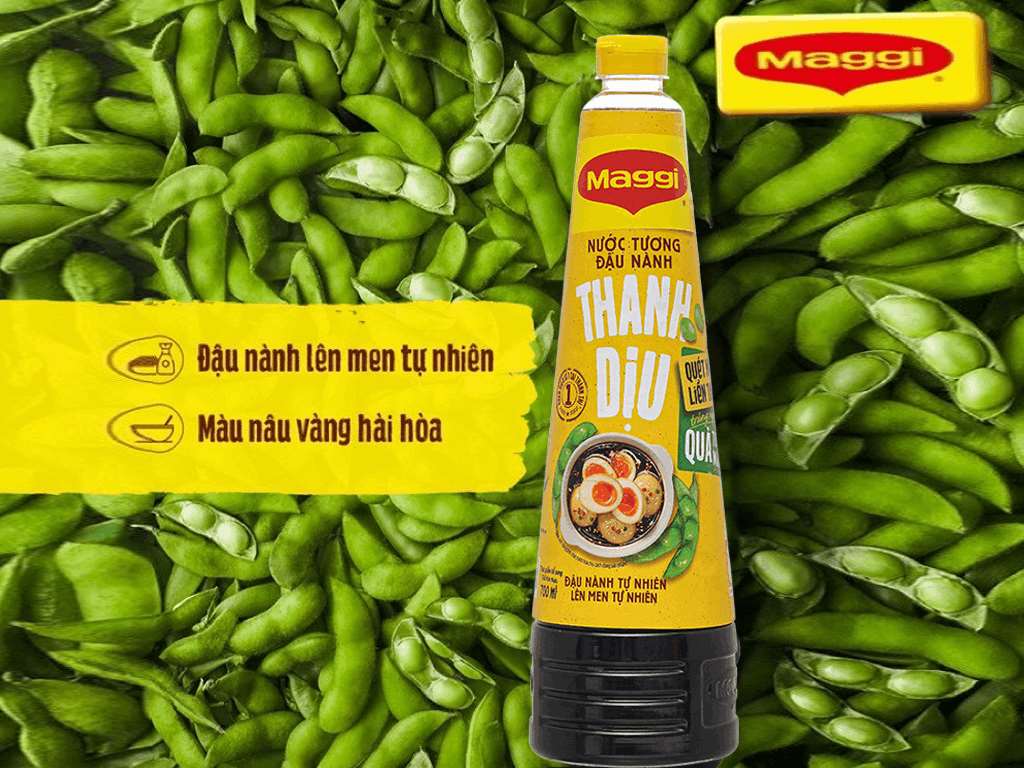 Nước tương đậu nành thanh dịu Maggi chai 700ml 2