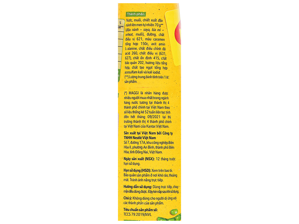 Nước tương đậu nành thanh dịu Maggi chai 700ml 4