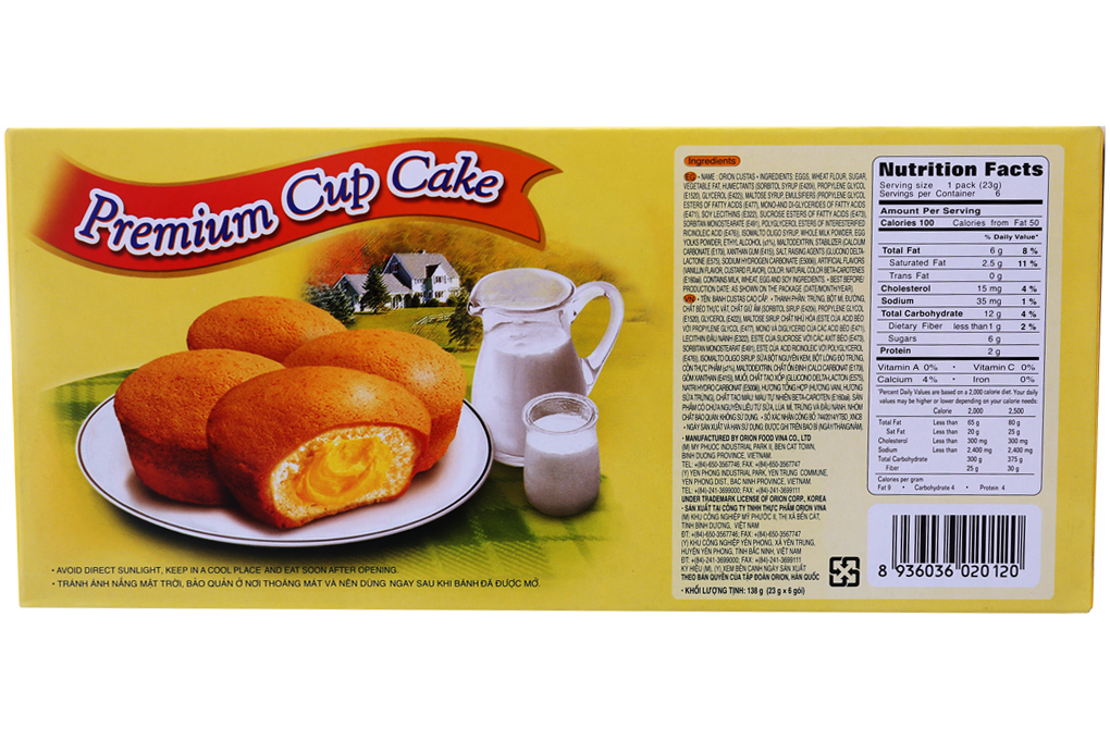 Bánh bông lan Custas cao cấp hộp 138g