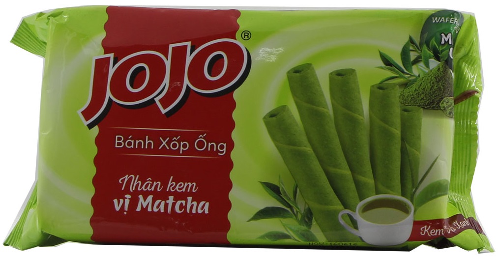 Bánh xốp ống nhân kem JoJo vị matcha 125g