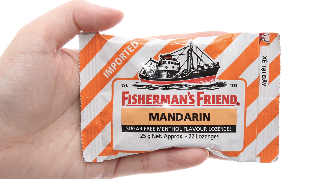 Kẹo cay Con Tàu Fisherman's Friend không đường vị quýt và menthol