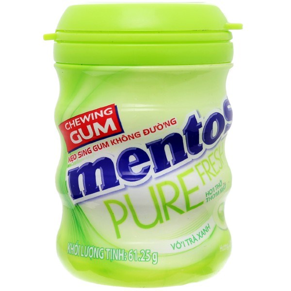 Kẹo singum Mentos Pure Fresh hương lime mint và trà xanh hũ 61.25g (từ 3 tuổi) - AVAKids.com
