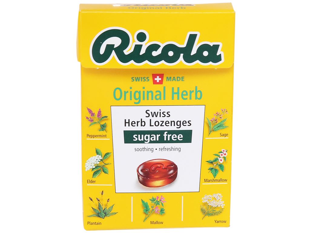 Kẹo thảo mộc không đường Ricola Original Herb hộp 40g