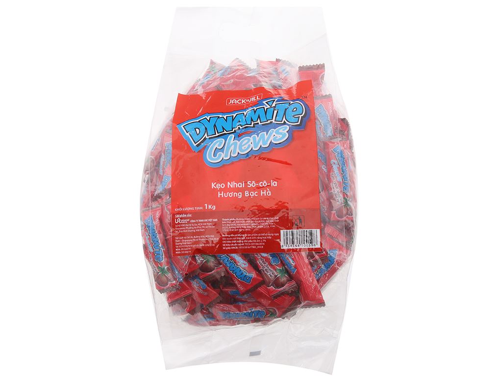 Kẹo nhai socola hương bạc hà Dynamite Chews gói 1kg 1