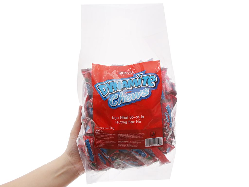 Kẹo nhai socola hương bạc hà Dynamite Chews gói 1kg 5