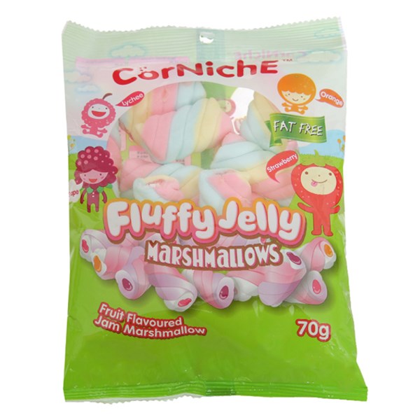 Kẹo Xốp Marshmallow Corniche Fluffy Jelly Hương Trái Cây Gói 70G (Từ 3 Tuổi)