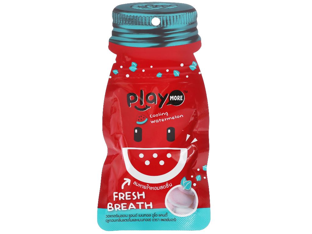 Kẹo the vị dưa hấu Play More gói 18g 1