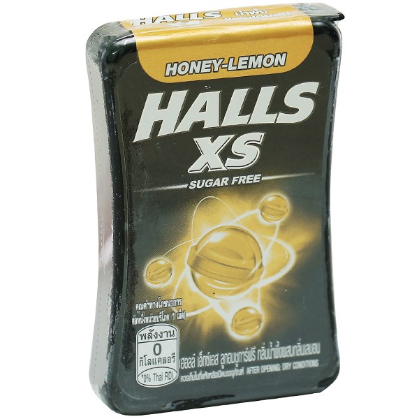 Kẹo ngậm không đường Halls XS hương Chanh mật ong giảm ho hộp 15g