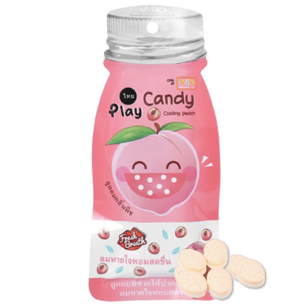 Kẹo ngậm Play Candy vị đào gói 12g