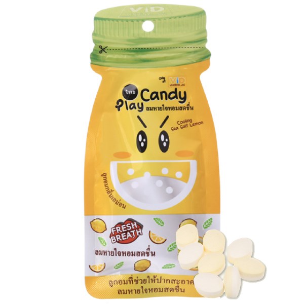 Kẹo ngậm Play Candy vị chanh muối gói 12g