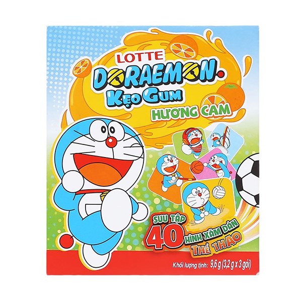 Kẹo singum Lotte Doraemon hương cam hộp 9.6g (từ 4 tuổi) - AVAKids.com