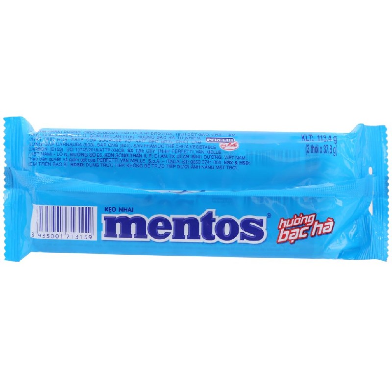 Kẹo mềm Mentos hương bạc hà gói 113.4g (từ 3 tuổi) 2