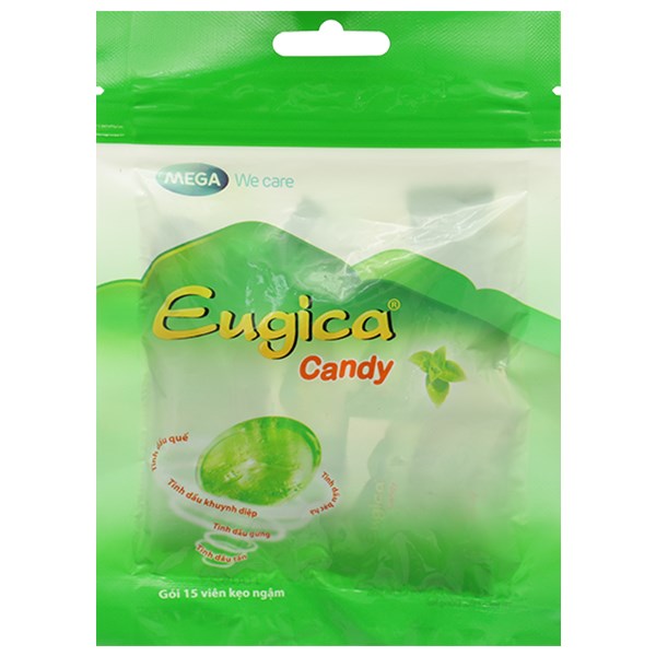 Kẹo ngậm thảo dược Eugica Candy giảm ho, đau họng gói 15 viên